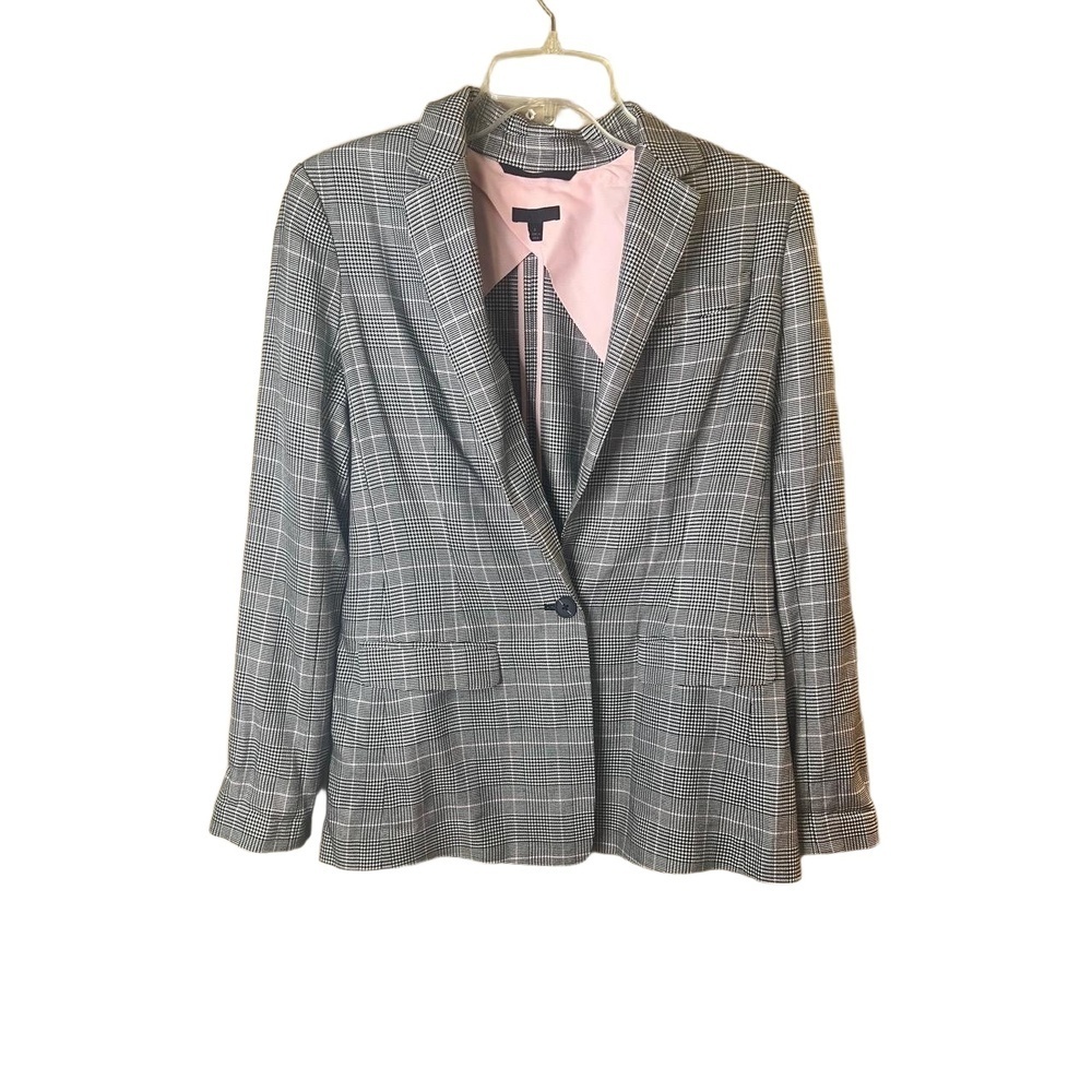 ATM Anthony Thomas Melillo Plaid Blazer Size 2 Notched Lapel Single Button